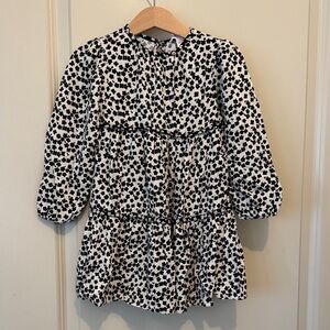 Zara Girls Black and White Polka Dot Dress